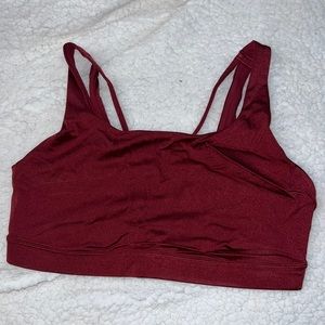 Red Strappy Sports Bra